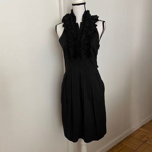 BCBGMAXAZRIA Black Halter Ruffle Neck Dress Size 6